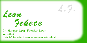 leon fekete business card